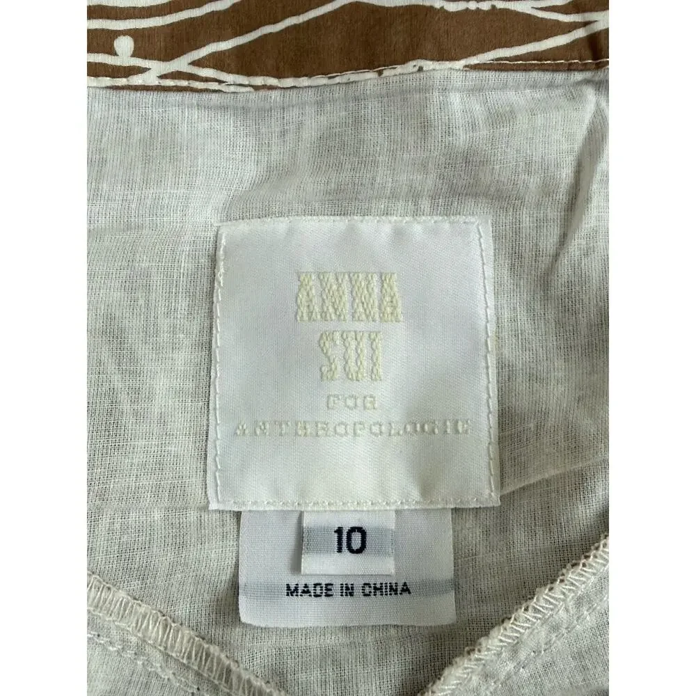 Anna Sui Anthropologie Maxi Skirt Brown Boho Prairie Fairycore Cottagecore 10